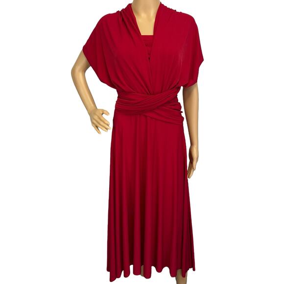 NWT Ashley Stewart 10 Way Infinity Dress Red Plus Size 1X - Picture 4 of 11